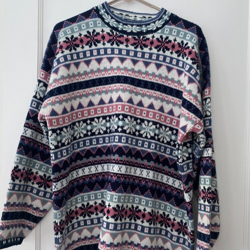 Vintage Colorful and Cozy Oversized Winter Sweater